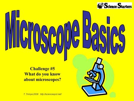 T. Trimpe 2008  Challenge #5 What do you know about microscopes?