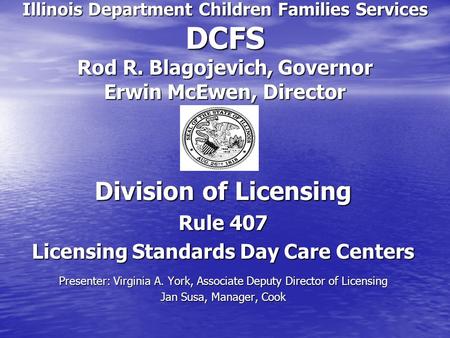 Licensing Standards Day Care Centers
