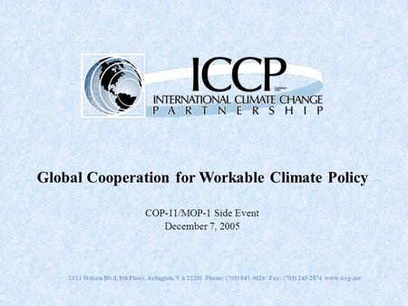 Global Cooperation for Workable Climate Policy