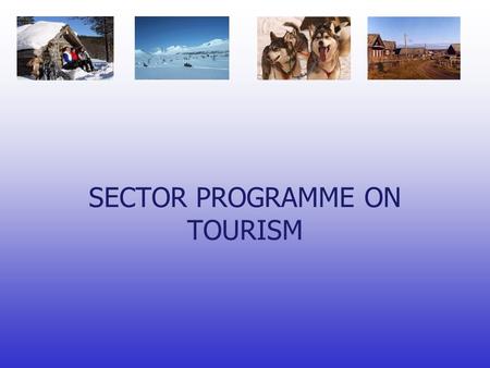 SECTOR PROGRAMME ON TOURISM. Will be done by consultant, Nordic Marketing Financed from Barents 2010.