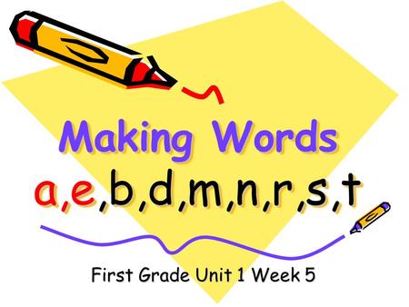 Making Words a,e,b,d,m,n,r,s,t First Grade Unit 1 Week 5.