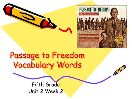 Passage to Freedom Vocabulary Words