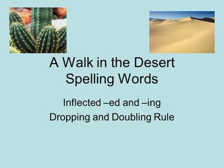 A Walk in the Desert Spelling Words