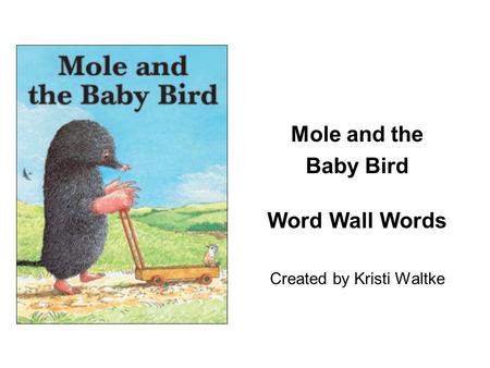 Mole and the Baby Bird Word Wall Words Created by Kristi Waltke.