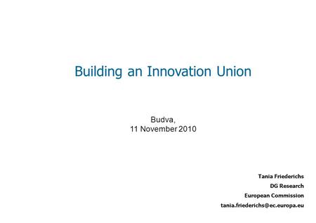 Building an Innovation Union