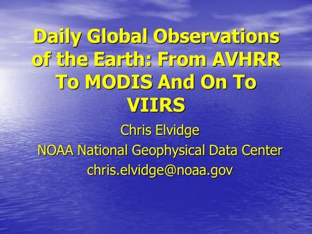 NOAA National Geophysical Data Center