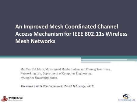 An Improved Mesh Coordinated Channel Access Mechanism for IEEE 802