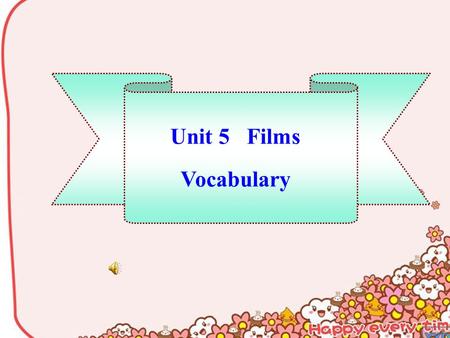 Unit 5 Films Vocabulary.
