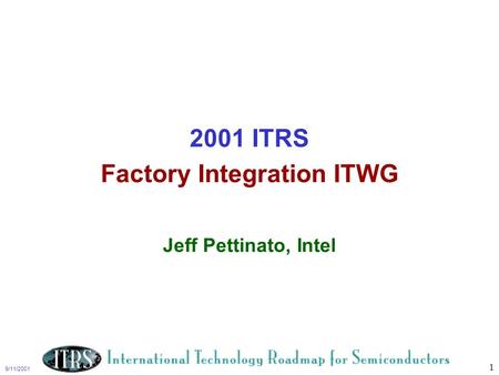 2001 ITRS Factory Integration ITWG
