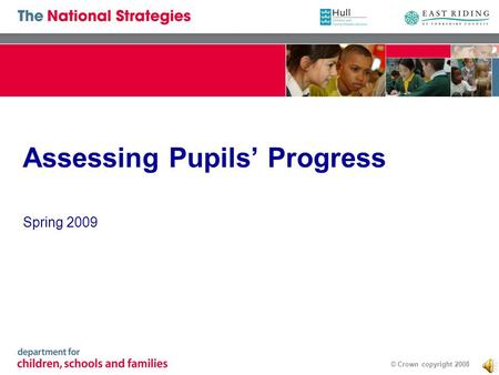 © Crown copyright 2008 Assessing Pupils Progress Spring 2009.