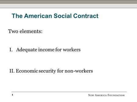 The American Social Contract Michael Lind New America Foundation October 2010.