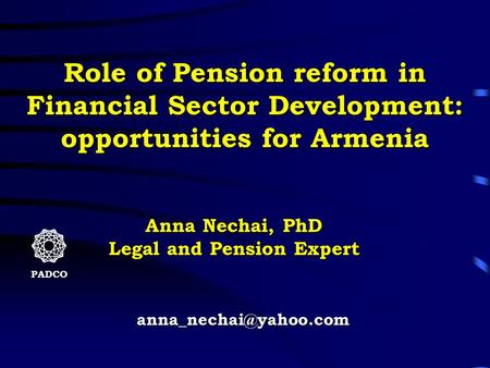 Anna Nechai, PhD Legal and Pension Expert
