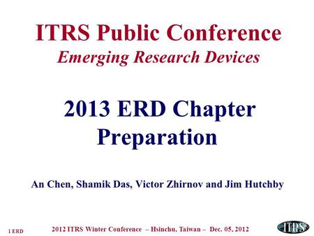 ITRS Public Conference Emerging Research Devices
