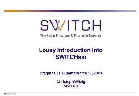 Lousy Introduction into SWITCHaai