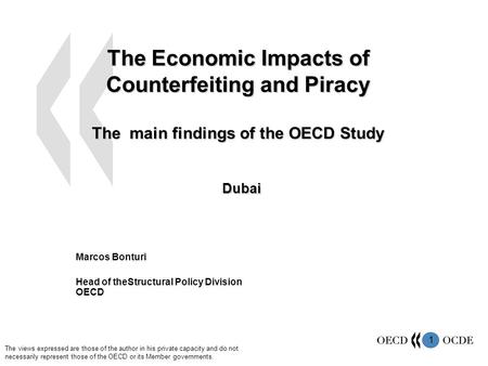 Dubai Marcos Bonturi Head of theStructural Policy Division OECD