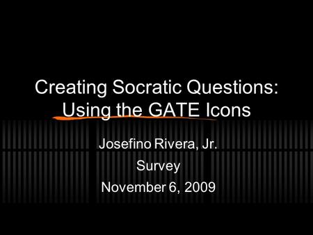 Creating Socratic Questions: Using the GATE Icons