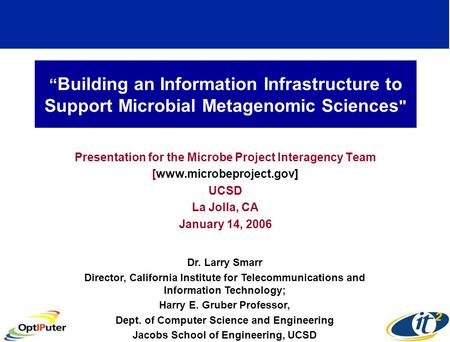 Presentation for the Microbe Project Interagency Team