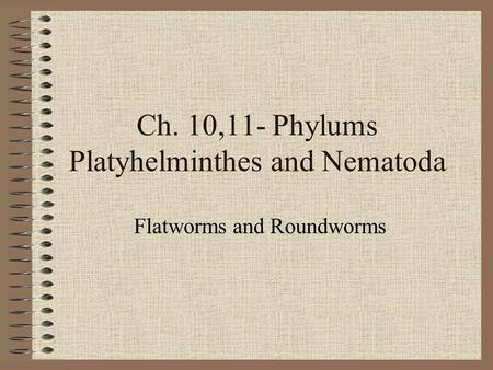 Ch. 10,11- Phylums Platyhelminthes and Nematoda