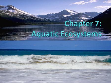 Chapter 7: Aquatic Ecosystems