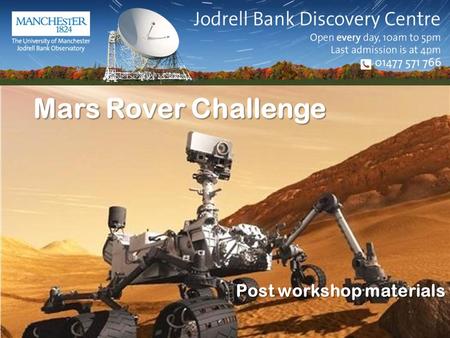 Mars Rover Challenge Post workshop materials.