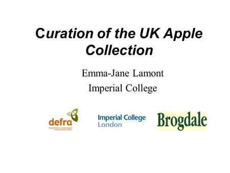 Curation of the UK Apple Collection