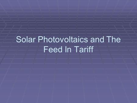 Solar Photovoltaics and The Feed In Tariff. Company based in Brantford. Dan Cole - Owner and Manager. Mike Triska – Engineering and Energy Audits. Installation.
