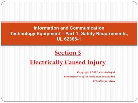 Electrically Caused Injury