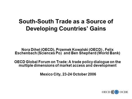 South-South Trade as a Source of Developing Countries’ Gains