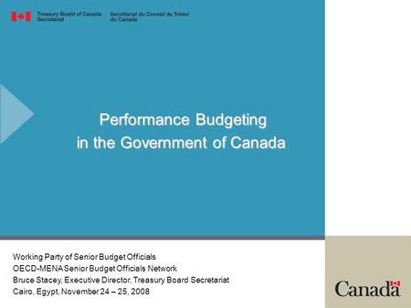 Performance Budgeting in the Government of Canada