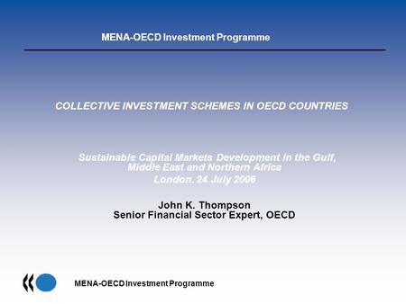 COLLECTIVE INVESTMENT SCHEMES IN OECD COUNTRIES