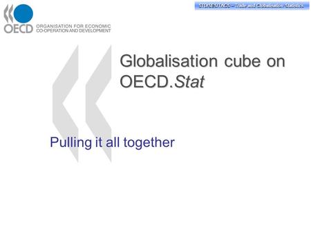 STD/PASS/TAGS – Trade and Globalisation Statistics STD/SES/TAGS – Trade and Globalisation Statistics Globalisation cube on OECD.Stat Pulling it all together.