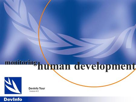 Monitoring human development DevInfo Tour Version 4.0.