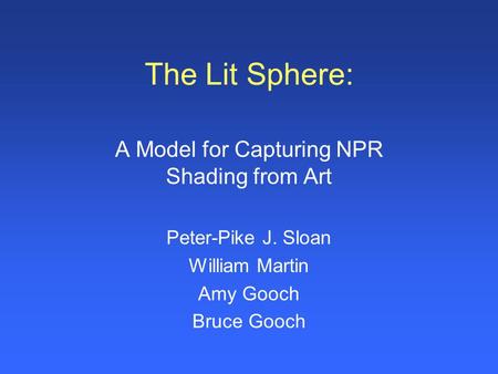 A Model for Capturing NPR Shading from Art