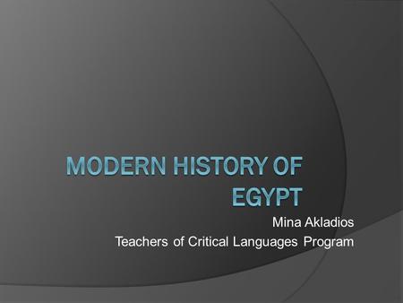 Mina Akladios Teachers of Critical Languages Program.