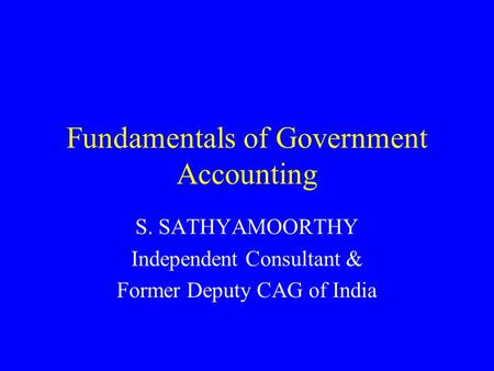 Fundamentals of Government Accounting