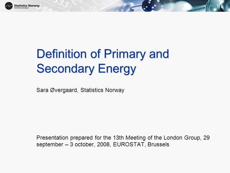 Definition of Primary and Secondary Energy