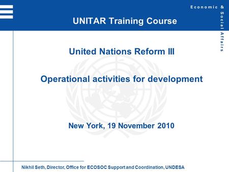 UNITAR Training Course