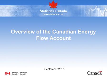 Overview of the Canadian Energy Flow Account September 2013.