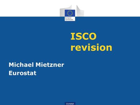 ISCO revision Michael Mietzner Eurostat.
