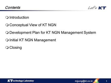Conceptual View of KT NGN