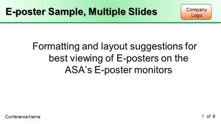 E-poster Sample, Multiple Slides