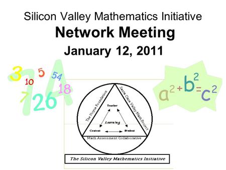 Silicon Valley Mathematics Initiative Network Meeting January 12, 2011.