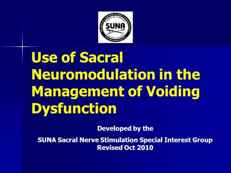 Use of Sacral Neuromodulation in the Management of Voiding Dysfunction