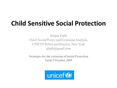 Child Sensitive Social Protection