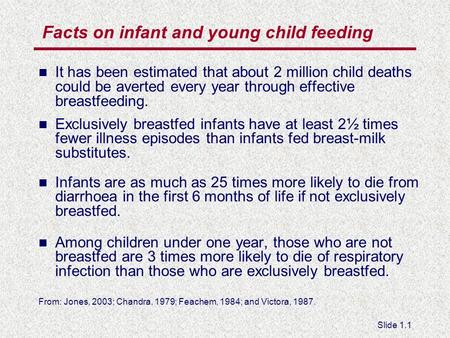 Facts on infant and young child feeding