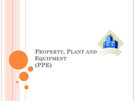 P ROPERTY, P LANT AND E QUIPMENT (PPE). S TRUCTURE Recognition of an asset Changes Classification of property, plant and equipment Depreciation.