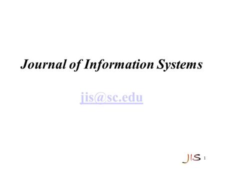1 Journal of Information Systems
