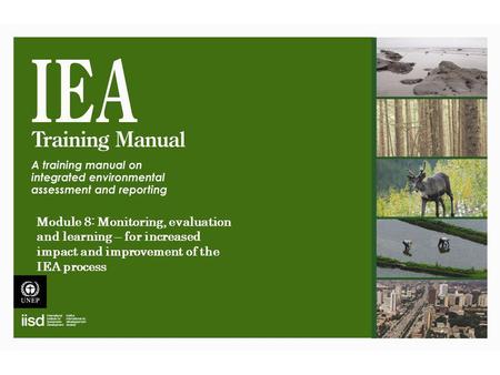Module 8: Monitoring, evaluation and learning – for increased impact and improvement of the IEA process.