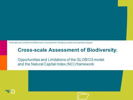 R E 1 Cross-scale Assessment of Biodiversity ; Opportunities and Limitations of the GLOBIO3 model and the Natural Capital Index (NCI) framework International.