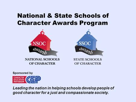 National & State Schools of Character Awards Program